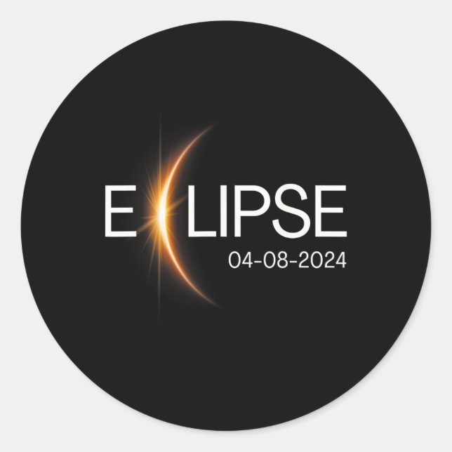 2024 Totality Eclipse Solar 2024  Classic Round Sticker (Front)