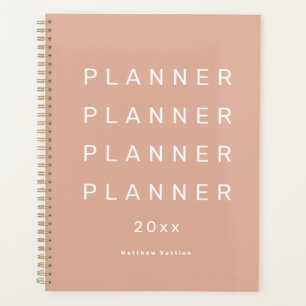 2024 Trendy Modern Light Pink Weekly Dated Planner