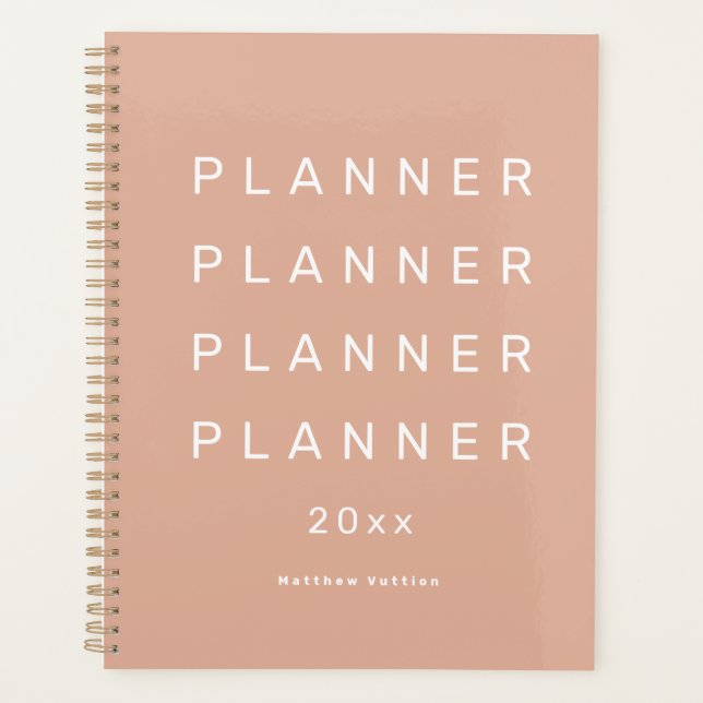 2024 Trendy Modern Light Pink Weekly Dated Planner (Front)