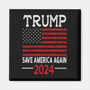 2024 Trump Save America Again USA Flag  Magnet
