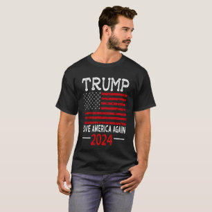 2024 Trump Save America Again USA Flag T-Shirt