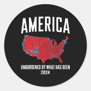 2024 Trump Winner Election Map Unburdened By What Classic Round Sticker