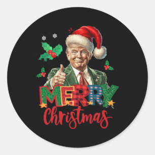 2024 Trump Winner Election Merry Christmas Funny T Classic Round Sticker