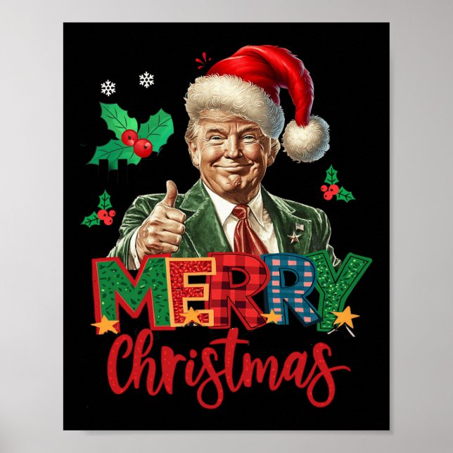 2024 Trump Winner Election Merry Christmas Funny T Poster (Front)