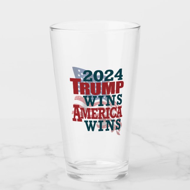 2024 Trump Wins - America Wins Glass (Front)