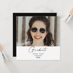 2024 Two Photo Collage Black Graduation Party