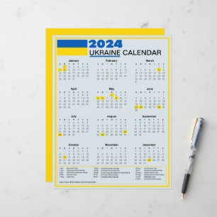 2024 Ukraine Calendar with Ukrainian Holidays
