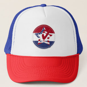 2024 USA Flag Star Check Mark Trucker Hat