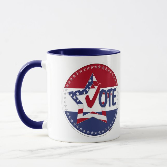 2024 USA Flag Star Vote Check Mark Mug (Left)