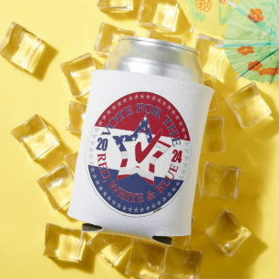 2024 USA Flag Vote for the Red White Blue Star Che Can Cooler