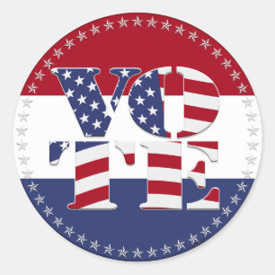 2024 V O T E USA Flag Classic Round Sticker