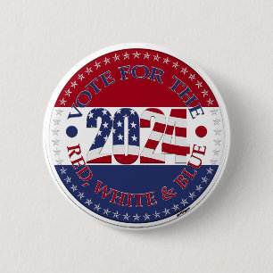 2024 Vote for the Red White and Blue USA Flag 6 Cm Round Badge