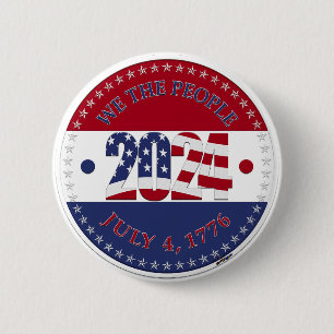 2024 We The People USA Flag 6 Cm Round Badge