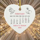 2024 Wedding Date Heart Calendar Married Ceramic Ornament<br><div class="desc">2024 Wedding Date Heart Calendar Married Ceramic Ornament. Matching items available.</div>