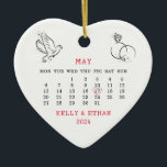 2024 Wedding Date Married Ceramic Ornament<br><div class="desc">2024 Wedding Date Married Ceramic Ornament. Matching items available.</div>