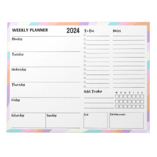2024 Weekly Planner Notepad