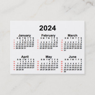 2024 White 52 Week Calendar by Janz Business Cards