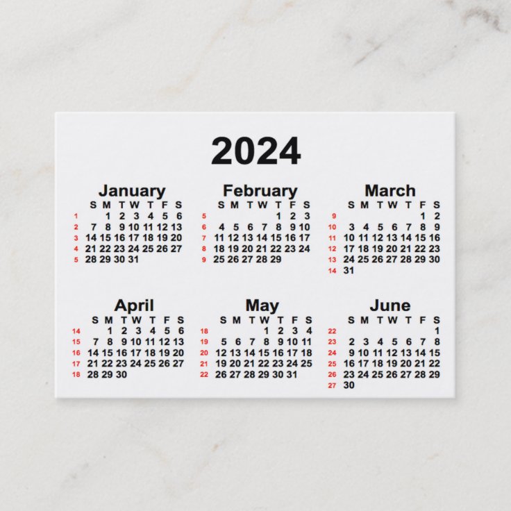 2024 White 52 Week Calendar by Janz Business Cards | Zazzle