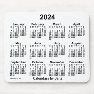 2024 White Calendar by Janz Mouse Pad
