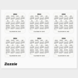 2024 White Calendar by Janz Square Sticker