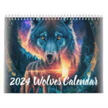 2024 Wolf Illustration Art Calender
