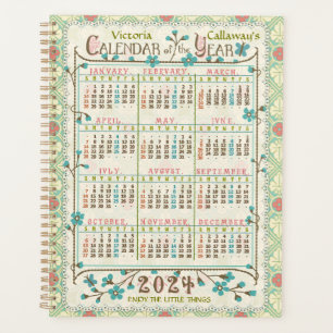 2024 Year Calendar Victorian Art Nouveau Custom Planner