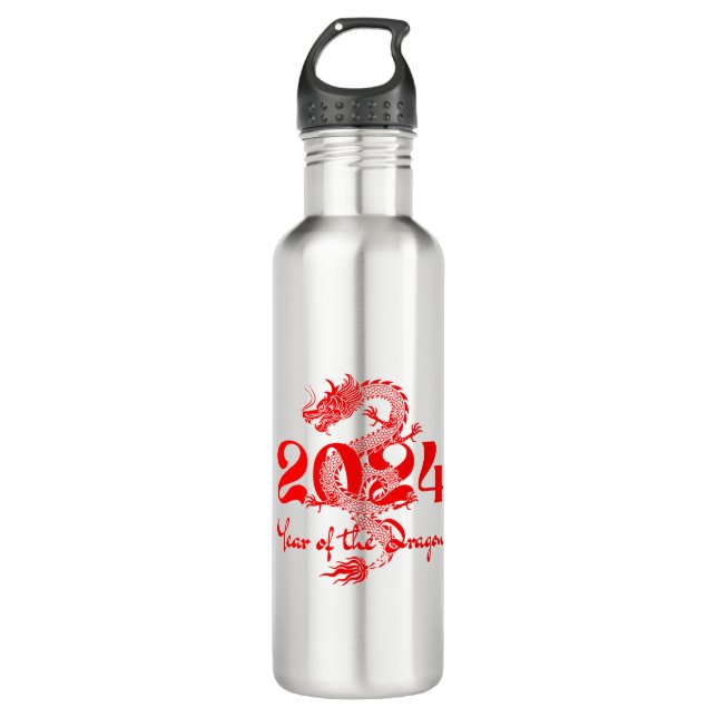 2024 Year of the Dragon Chinese New Year 710 Ml Water Bottle (Front)