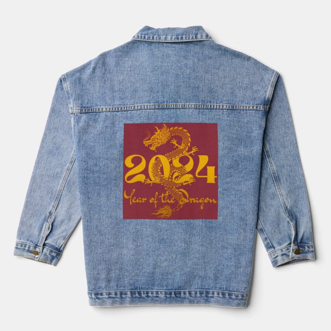 2024 Year of the Dragon Chinese New Year Denim Jacket (Back)