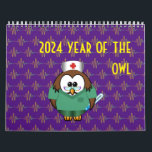 2024 year of the owl calendar<br><div class="desc">Sweet,  funny and adorable cartoon owls calendar for 2024,  because we never laugh nor have enough of cute owls.</div>