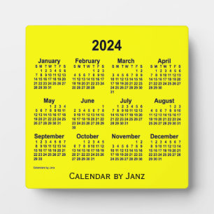 2024 Yellow Desk Calendar by Janz Plaque