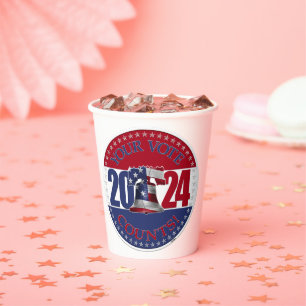 2024 Your Vote Counts Liberty Bell Paper Cups