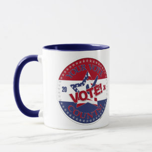 2024 Your Vote Counts VOTE! Star Check Mark Mug