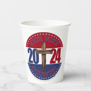 2024 Your Vote Counts with Cross Paper Cups