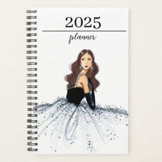 2025 12 Month Fashion Illustrated Calendar  Planner