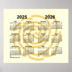 2025-2026 Sunny Days School Year Calendar by Janz Poster