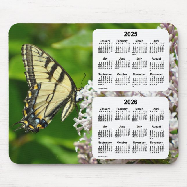 2025-2026 Swallowtail Butterfly Calendar by Janz Mouse Pad (Front)