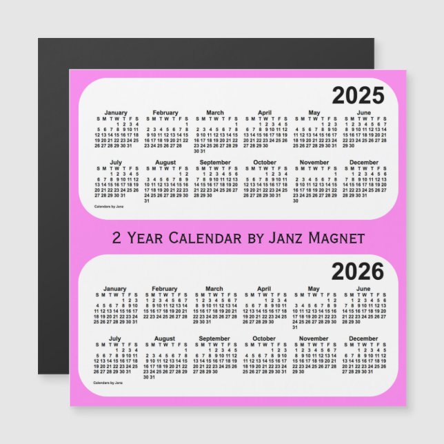 2025-2026 Violet 2 Year Calendar by Janz Magnet (Front/Back)