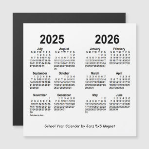 2025-2026 White School Year Calendar by Janz