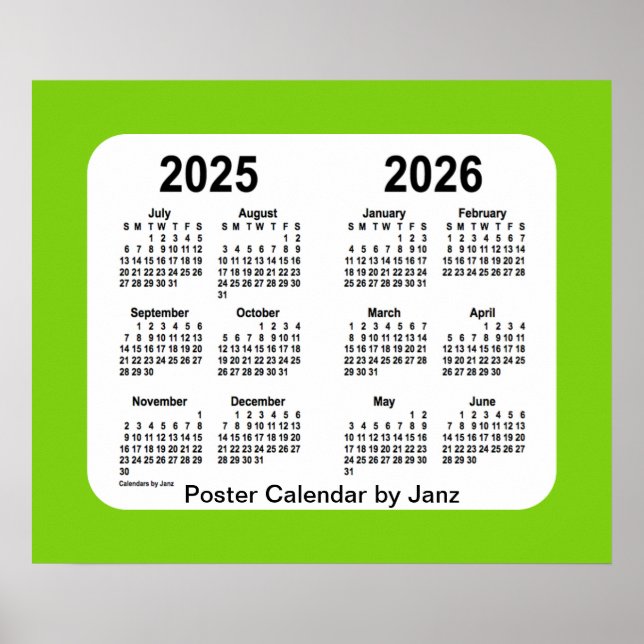 2025-2026 Yellowgreen School Calendar by Janz Poster (Front)