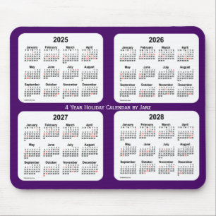 2025-2028 Purple Holiday Calendar by Janz Mouse Pad