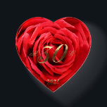 2025 30th Wedding Anniversary Red Roses Heart Paperweight<br><div class="desc">30th Wedding Anniversary in 2025 Red Roses Heart Elegant Pearl Wedding Anniversary Gift,  You can delete the year 2025,  you can upload your photo instead of the red roses heart.</div>