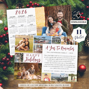 2025 A Year To Remember 11 Photo 2026 Calendar Holiday Card