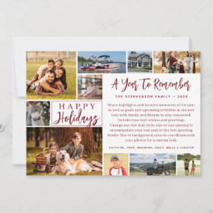 2025 A Year To Remember 11 Photo 2026 Calendar Holiday Card