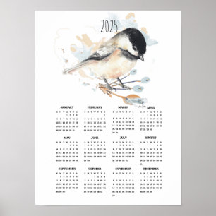 2025 Adorable Chickadee Poster Calendar