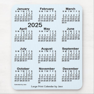 2025 Alice Blue Large Print Calendar by Janz Mouse Pad