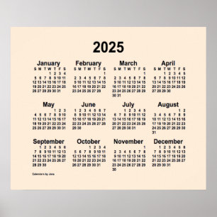 2025 Antique White Calendar by Janz Print