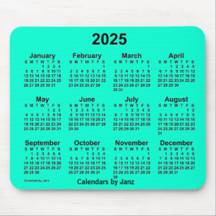 2025 Aquamarine Calendar by Janz Mouse Pad
