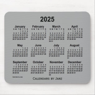 2025 Battleship Grey Calendar by Janz Mouse Pad