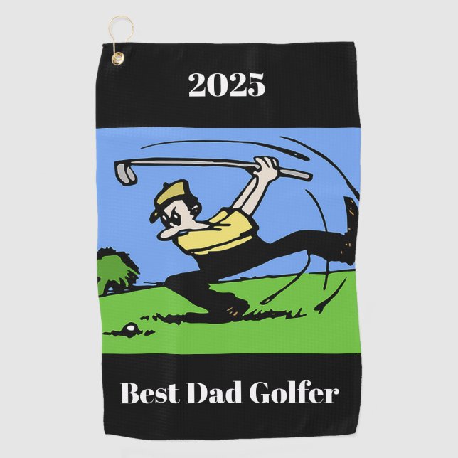 2025 Best Dad Golfer Golf Towel (Front)