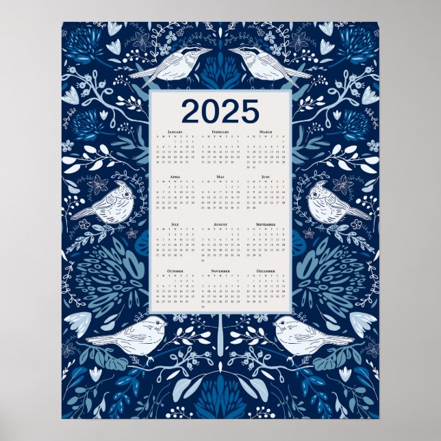 2025 Birds Calendar Poster (Front)